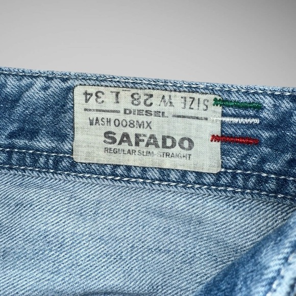 Diesel Jeans Mens‎ 28x34 (33" Inseam) Safado Slim Straight Distressed Thrashed - Picture 10 of 16